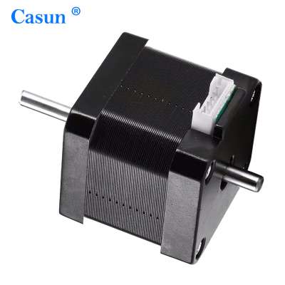 CE ISO RoHS Approved High Accuracy 1.8 Degree 2 Phase Double Shaft NEMA 23 Stepper Motor for CNC Machine (57SHD0408-20S)